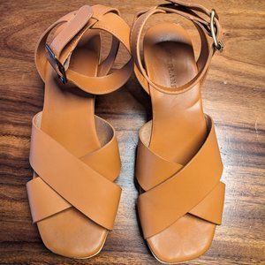 Everlane Leather Crossover Clog Sandal Heels